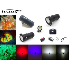 Patent Hi-max UV9 Magnetic Switch IP68 120 Angle Degree Video Dive Light